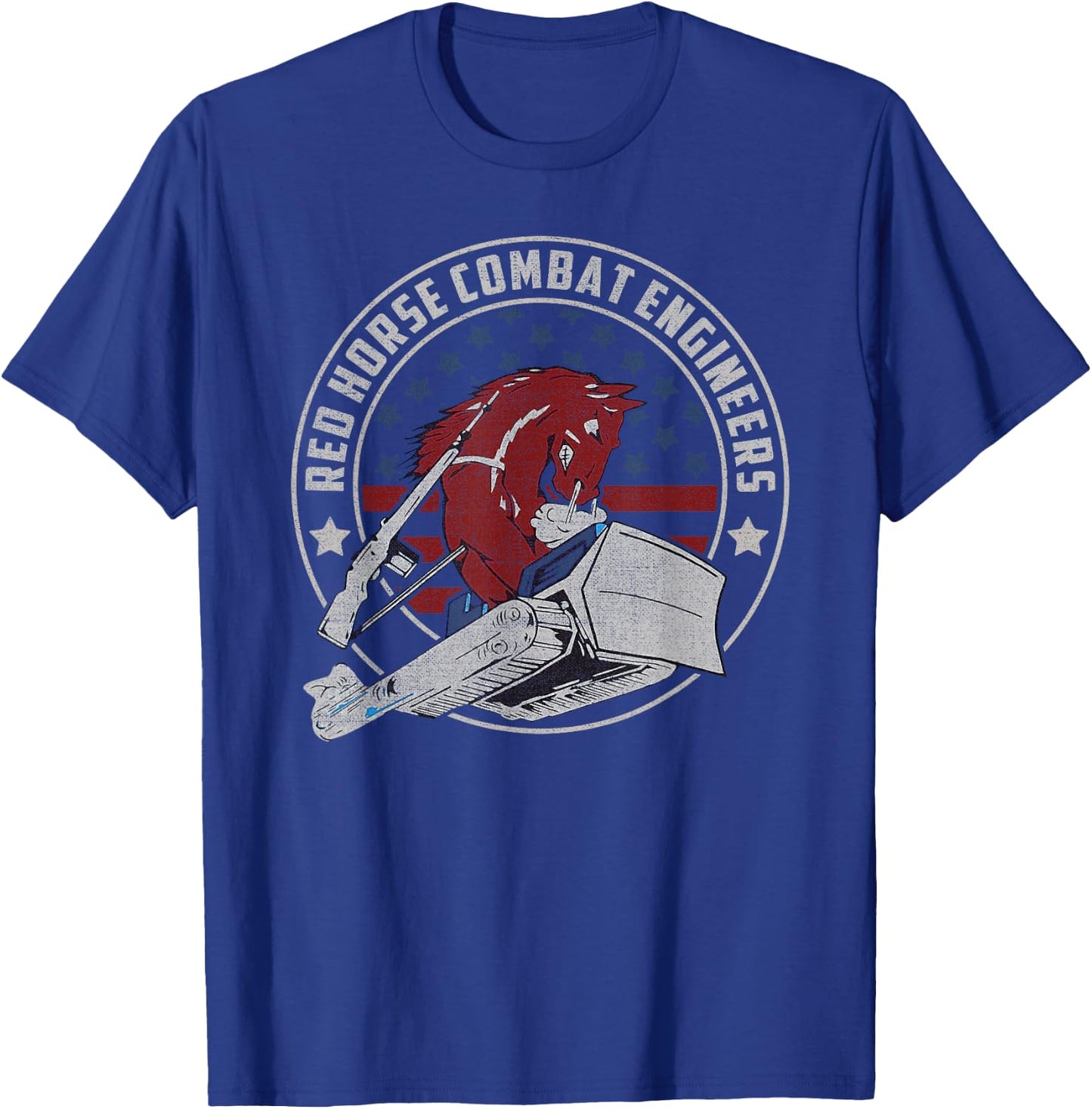 RED HORSE Combat Engineer US Military T-Shirt - T-Shirt | Royal