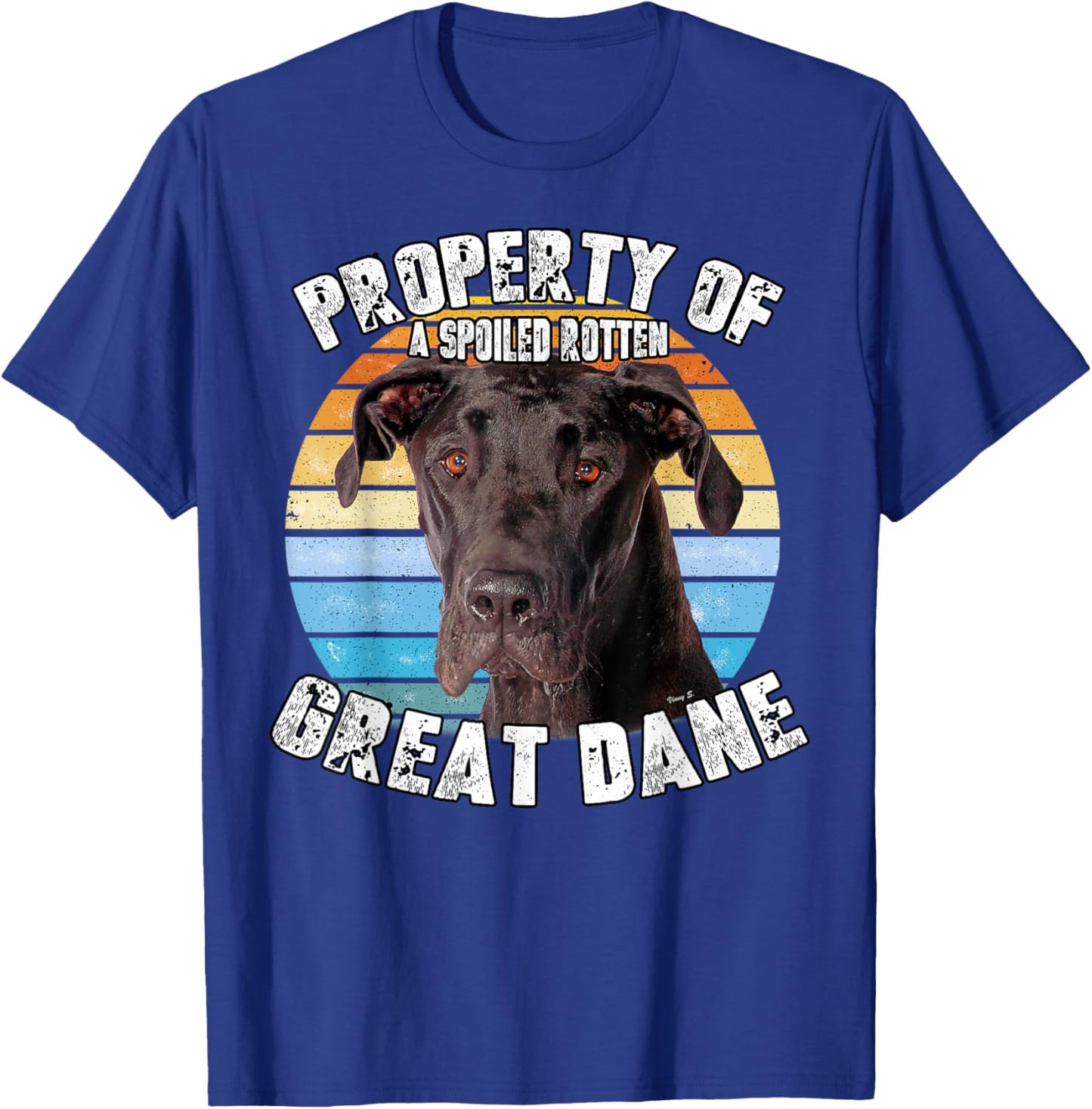 Great Dane Black Vintage Retro Property Of T-Shirt - T-Shirt | Royal