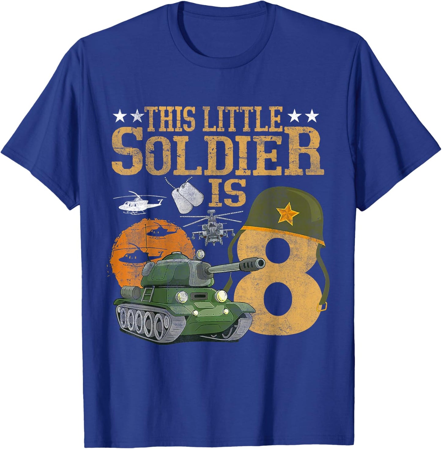 Birthday Military Themed Camo This Little Soldier Is 8 Boys T-Shirt - T-Shirt | Royal