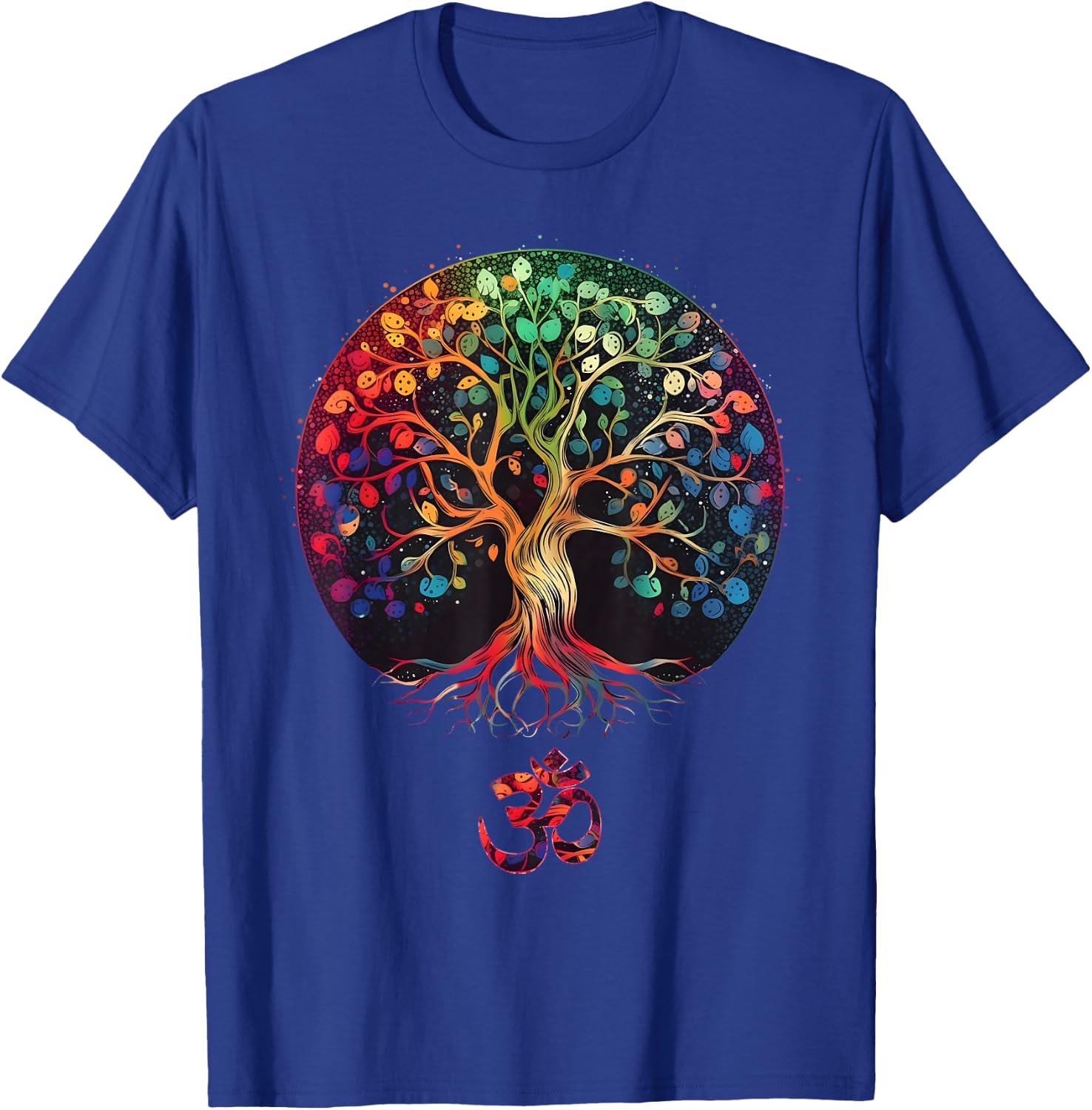 Tree of Life with Om Symbol Yoga T-Shirt - T-Shirt | Royal