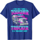 Trucker Wife Apparel Vintage Women The Only Thing Tougher Than A Trucker Is A Trucker's Wife Black Women's Trucker-Themed Regular Fit Short Sleeve Cotton, Polyester T-Shirt - T-Shirt | Royal