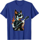 Rock & Roll Dog playing a guitar T-Shirt - T-Shirt | Royal