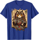 Retro Japanese Samurai Ninja Cat Kawaii Tattoo Graphic Style T-Shirt - T-Shirt | Royal