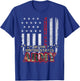 Vintage Patriotic U.S Army Veteran Red Line American Flag Girls Kids Men T-Shirt - T-Shirt | Royal