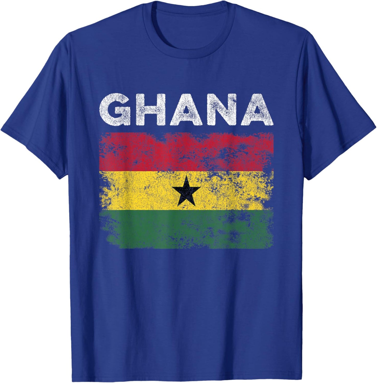 Ghana Flag Distressed - Men Women Kids - Ghanaian Flag T-Shirt - T-Shirt | Royal
