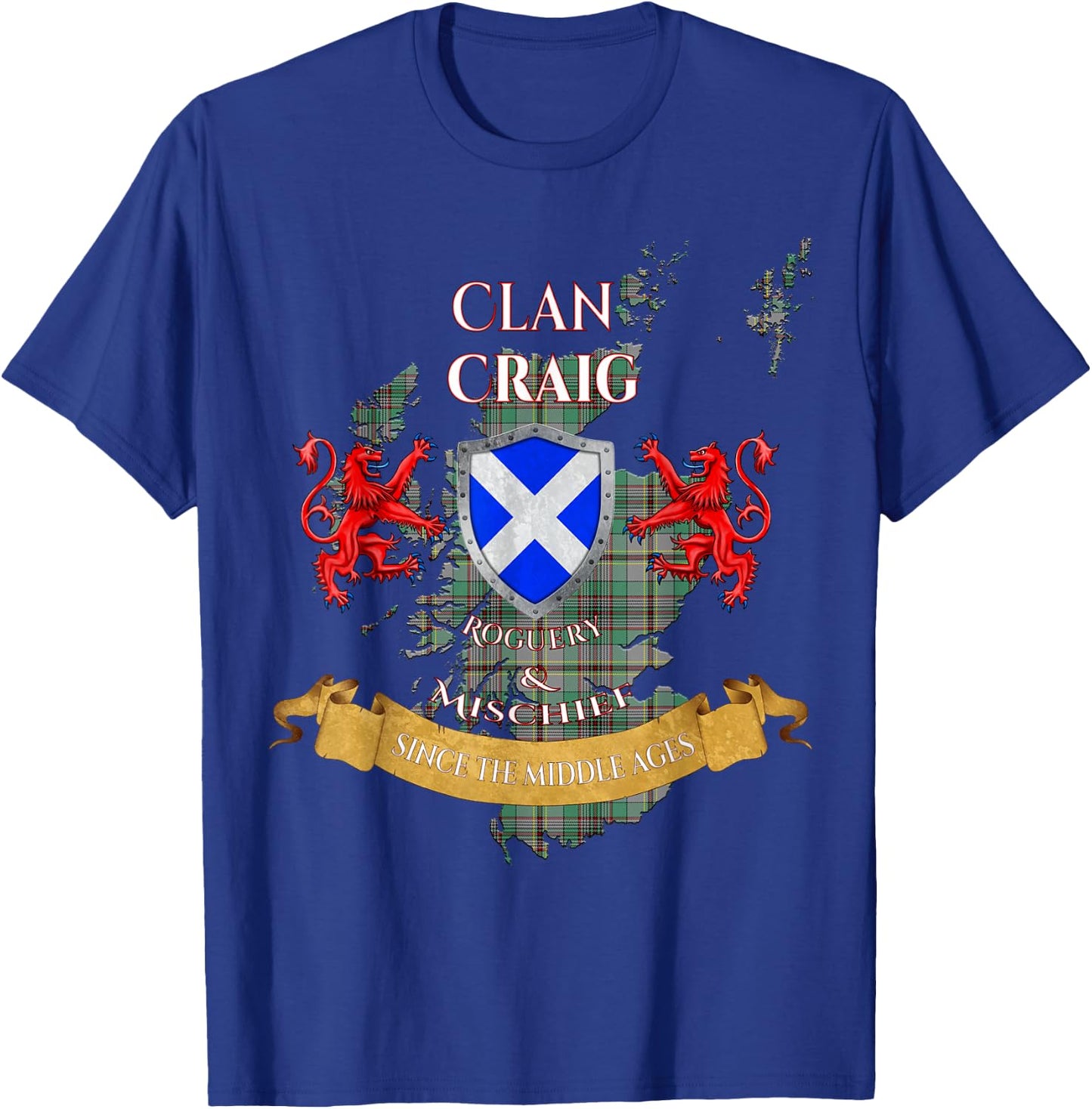 Craig Scottish Family Clan Middle Ages Mischief T-Shirt - T-Shirt | Royal