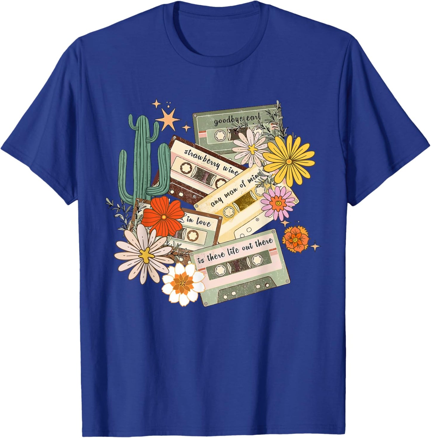 90s Country Music, Southern Farm, Old Mixtape Cassette Music T-Shirt - T-Shirt | Royal