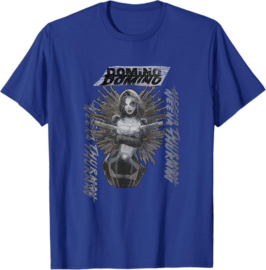 Marvel X-Men Neena Thurman AKA Domino Vintage Shot T-Shirt - T-Shirt | Royal