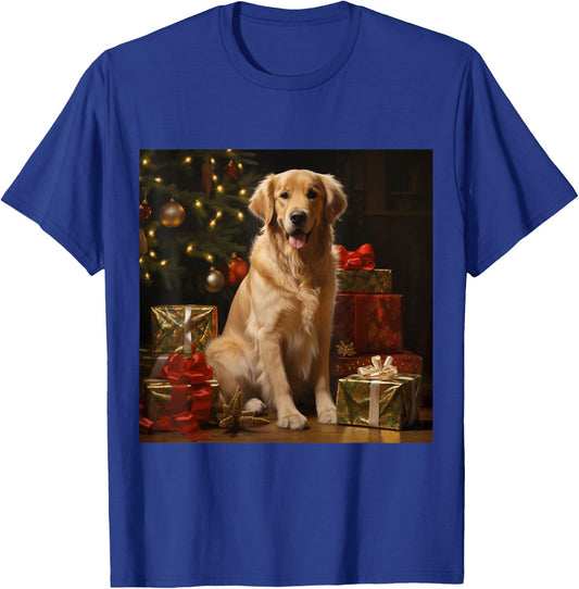 Christmas Golden Retriever - Golden Retriever Christmas T-Shirt - T-Shirt | Royal