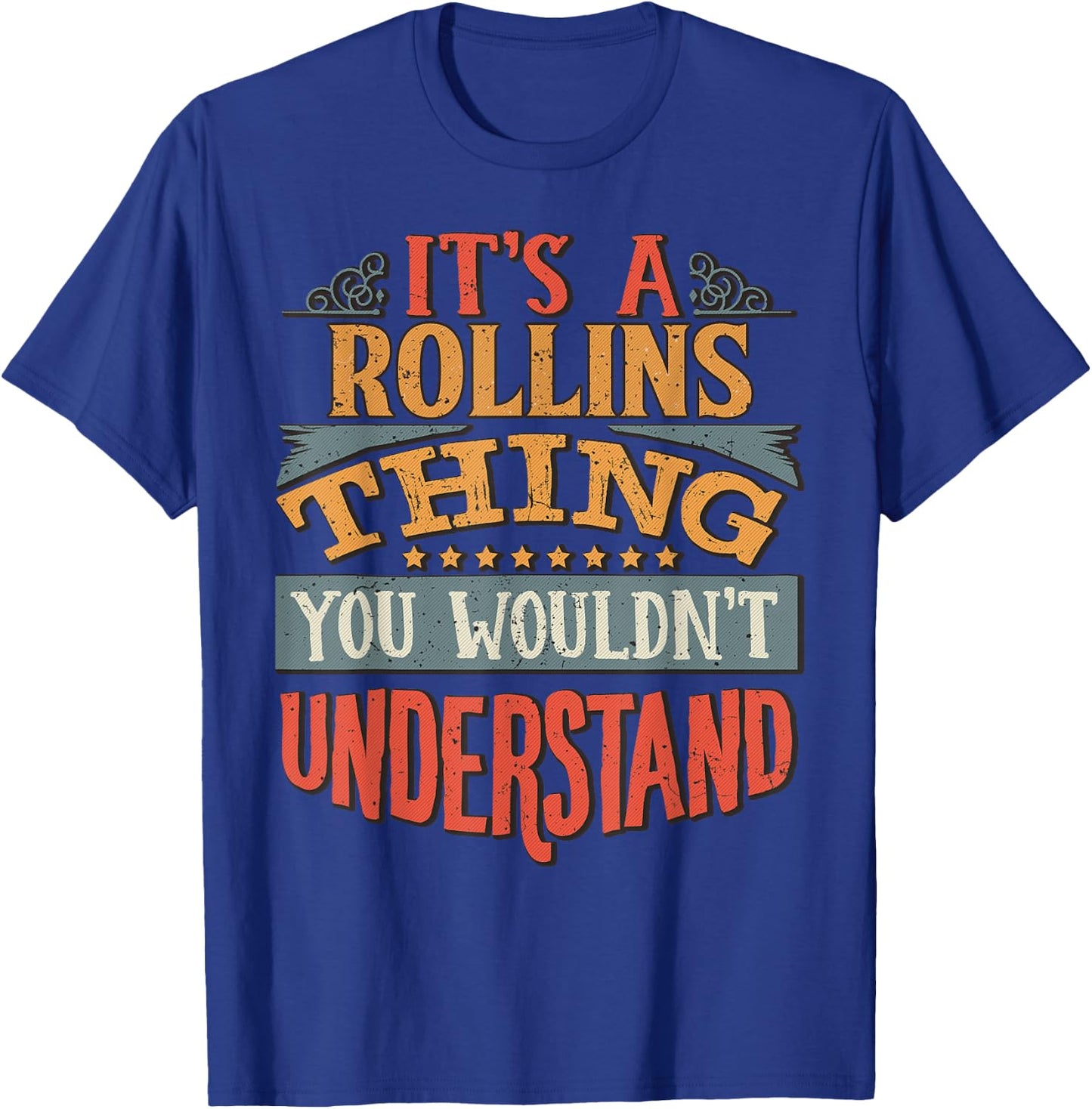 Rollins Name T-Shirt - T-Shirt | Royal