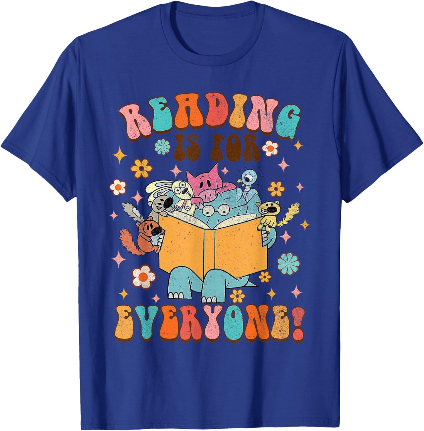 Reading is for Everyone Book Lover Bookworm Bookish Groovy T-Shirt - T-Shirt | Royal