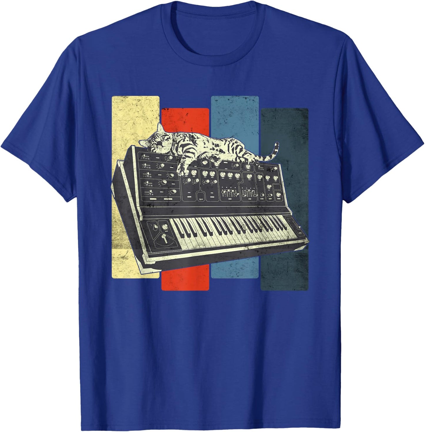 Modular Synthesizer Keyboard Techno Vintage Analogue Cat Women T-Shirt - T-Shirt | Royal