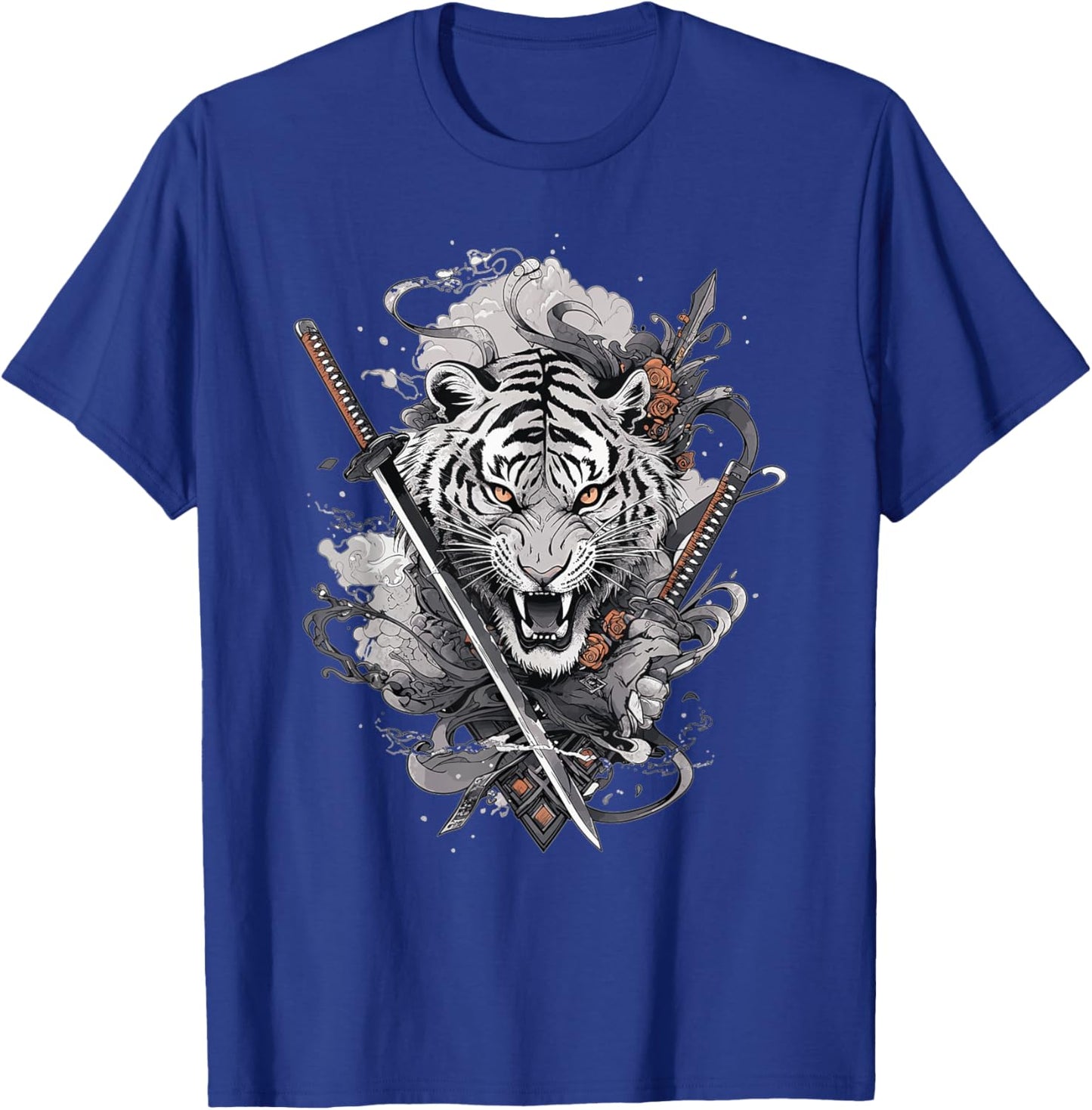 Japanese Samurai Ronin Sword Katana Japan Tiger Tattoo T-Shirt - T-Shirt | Royal