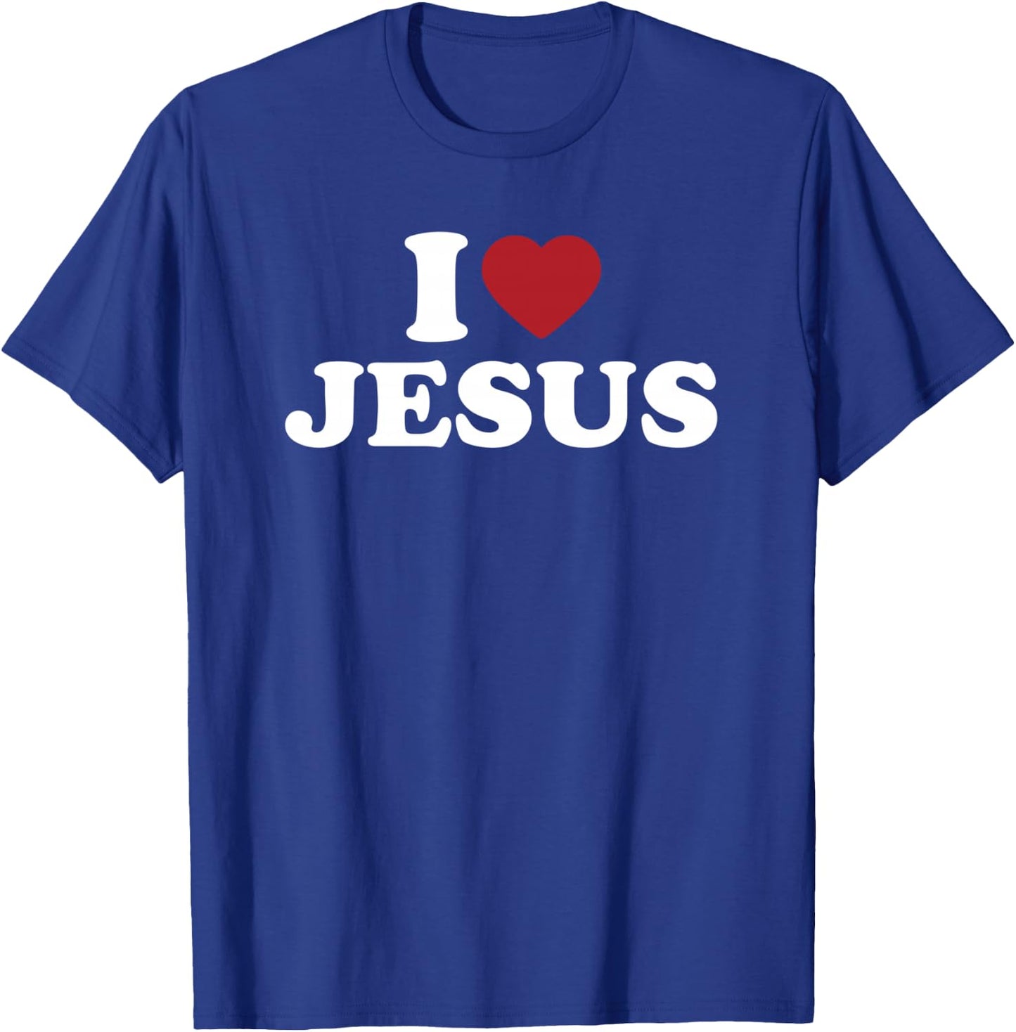 I Love Jesus, I Heart Jesus Red Heart T-Shirt - T-Shirt | Royal