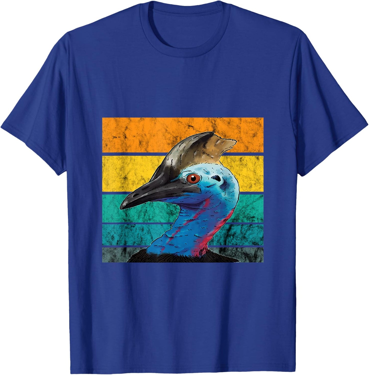 Cassowary Vintage Retro Cassowaries Casque Big Dino Bird T-Shirt - T-Shirt | Royal