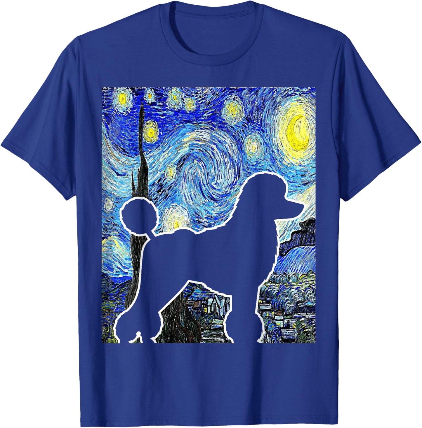 Poodle Starry Night Dog Lover Van Gogh Poodle Painting T-Shirt - T-Shirt | Royal