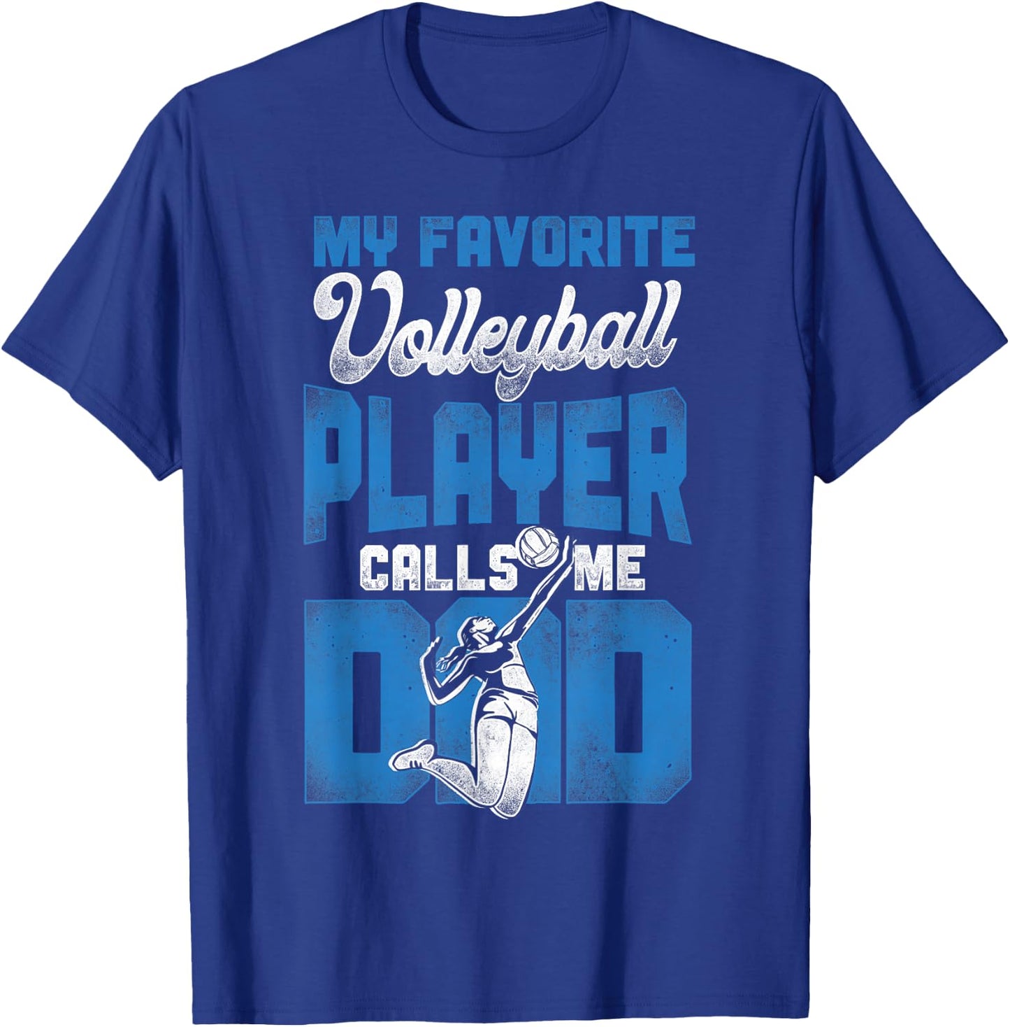 Volleyball Player Team Dad Father Vintage My Favorite T-Shirt - T-Shirt | Royal