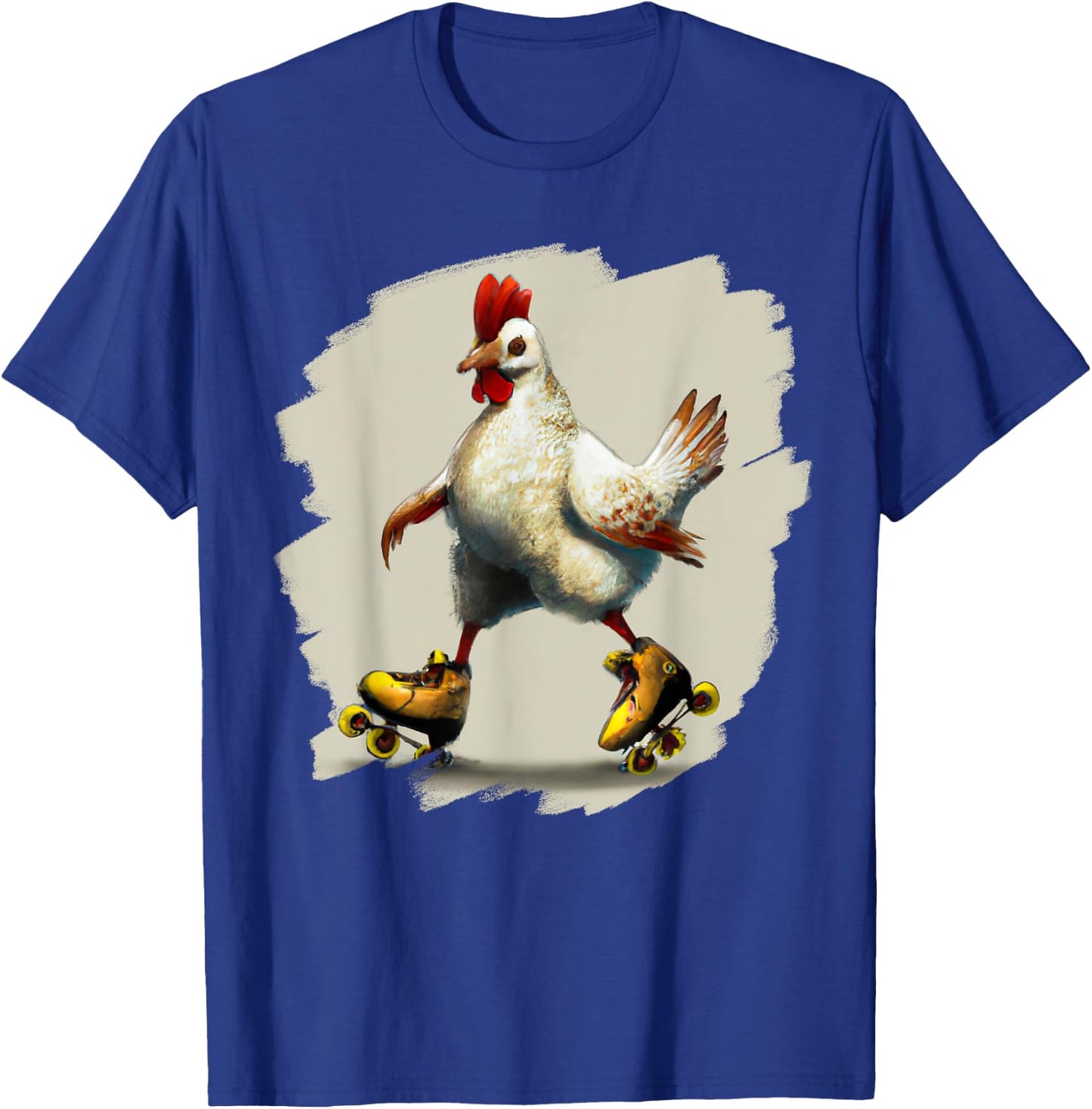 Funny Chicken Roller Skates Farm Animal Skating Roller Derby T-Shirt - T-Shirt | Royal