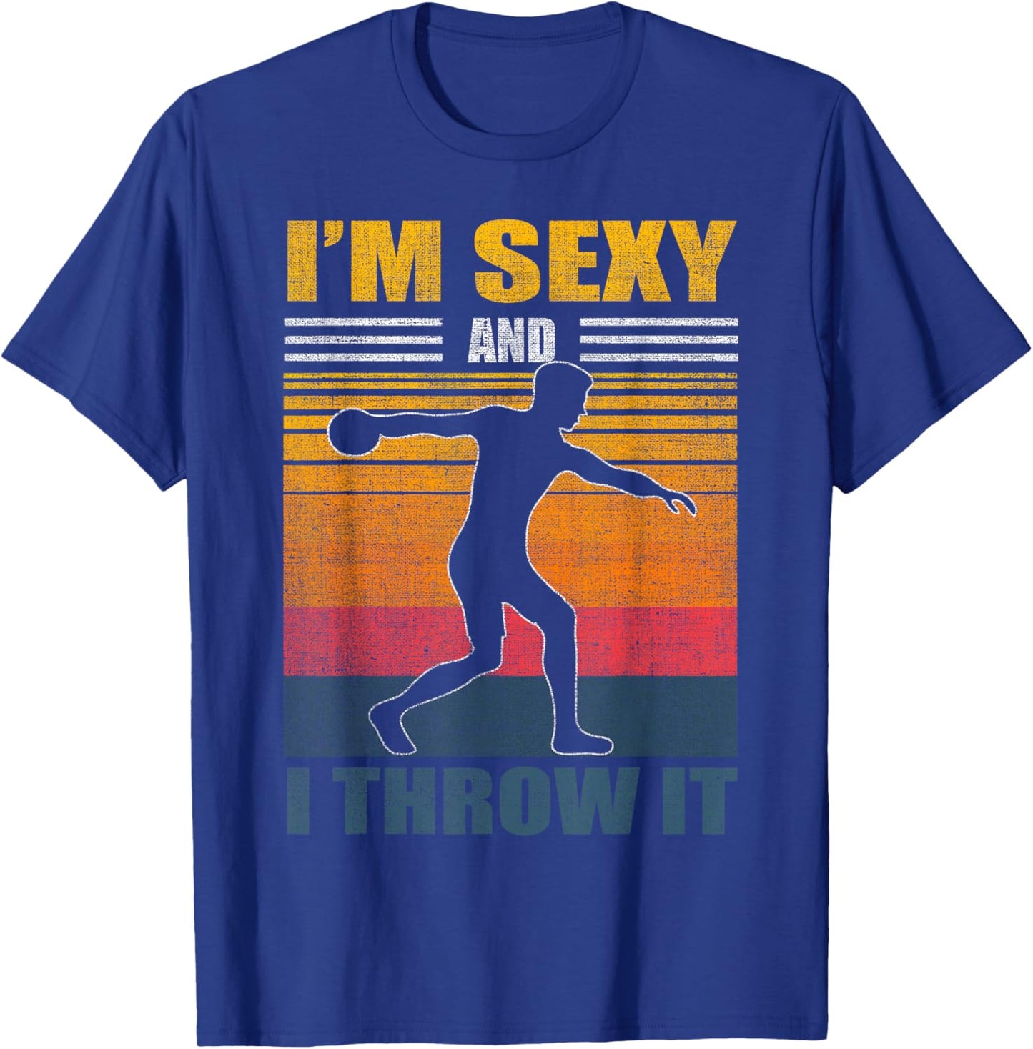 Discus Throw Vintage Disc Throwing Athletics Track and Field T-Shirt - T-Shirt | Royal