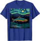 Surrealism Starry Night Brook Trout T-Shirt - T-Shirt | Royal