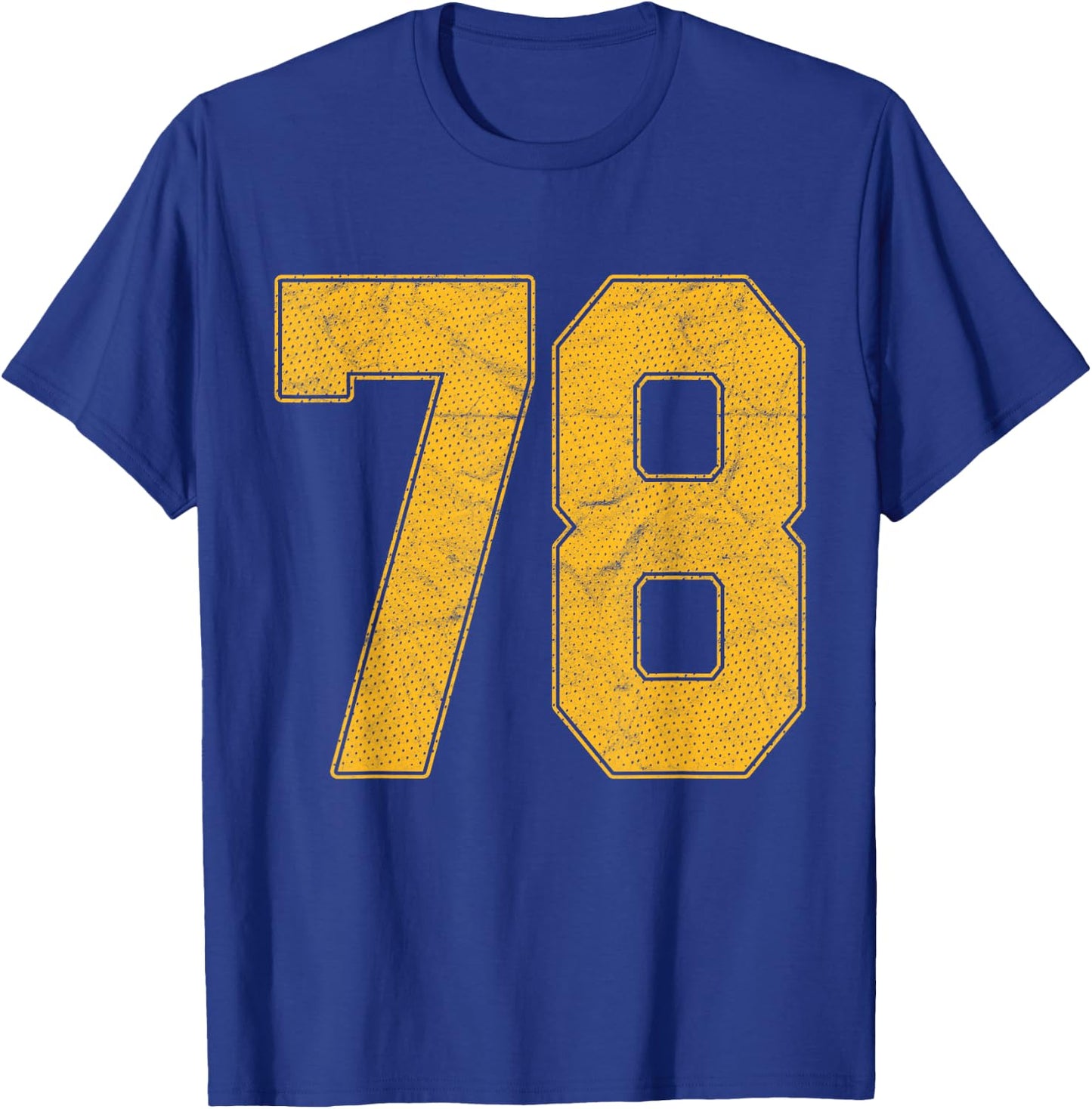 Number 78 Numbered Uniform Sports Team Jersey 78th Birthday T-Shirt - T-Shirt | Royal