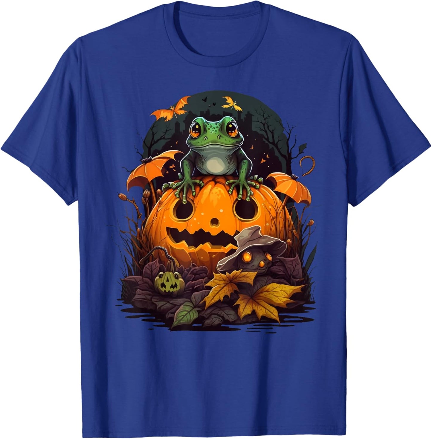 Pumpkin Frog costume on Frog Halloween T-Shirt - T-Shirt | Royal