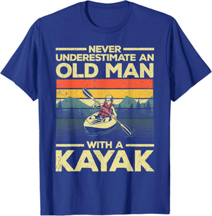 Funny Kayaking Design Grandpa Kayaker Kayak Lovers T-Shirt - T-Shirt | Royal