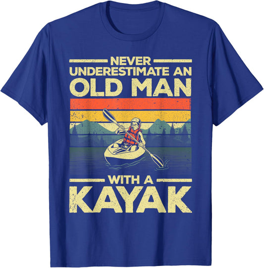 Funny Kayaking Design Grandpa Kayaker Kayak Lovers T-Shirt - T-Shirt | Royal