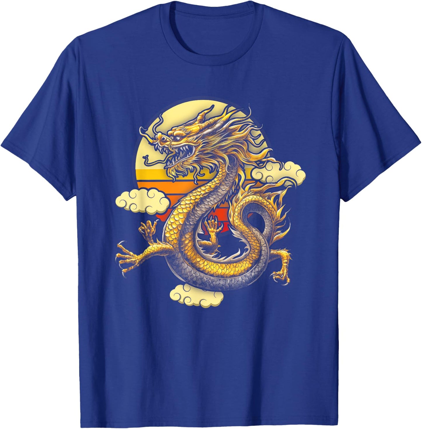 Sunset Traditional Chinese Dragon Symbol Of Power Strength T-Shirt - T-Shirt | Royal