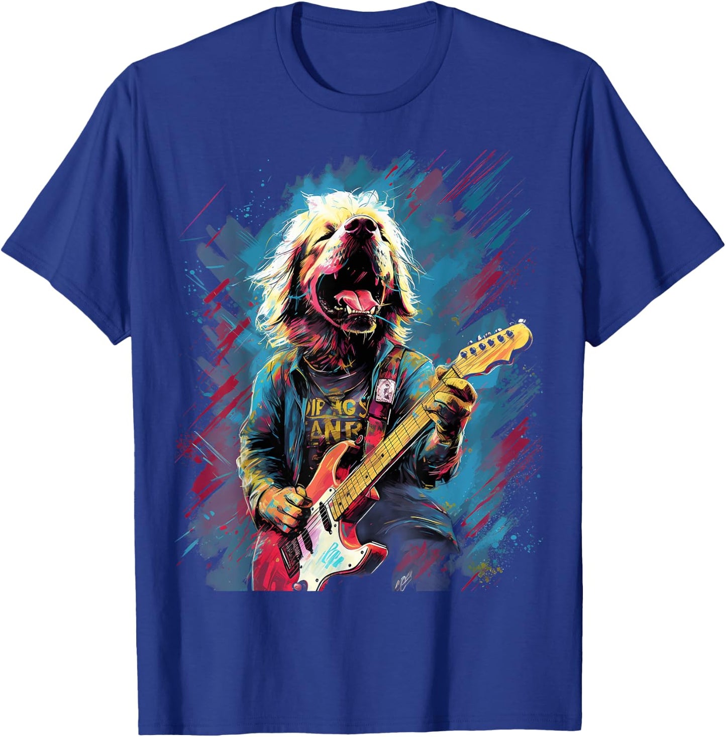 Rock Guitar Labrador Retriever Dog Guitarist Men Women Girls Kids T-Shirt - T-Shirt | Royal