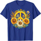 Hippie Daisy Peace Sign Retro Flowers Sunflower Groovy Vibes T-Shirt - T-Shirt | Royal