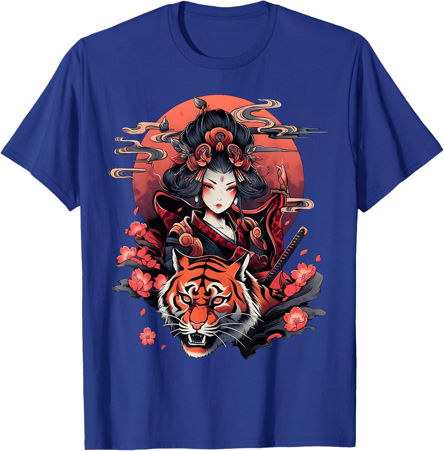 Showcase Your Love for Japanese Culture Geisha and Tiger T-Shirt - T-Shirt | Royal