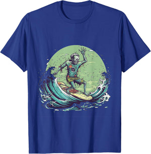 Zombie Surfing Halloween Costume Surf Surfer Men Women T-Shirt - T-Shirt | Royal