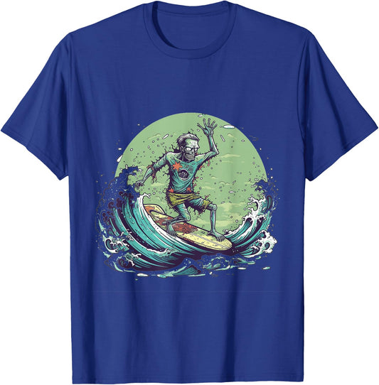 Zombie Surfing Halloween Costume Surf Surfer Men Women T-Shirt - T-Shirt | Royal