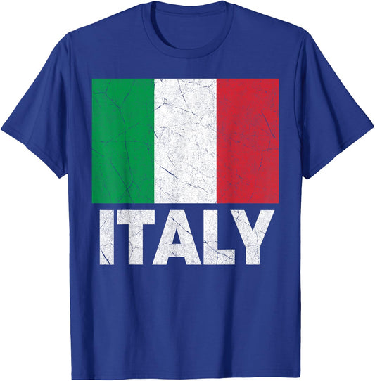 Vintage Italy Flag Italia Pride Italian Family Italiano T-Shirt - T-Shirt | Royal