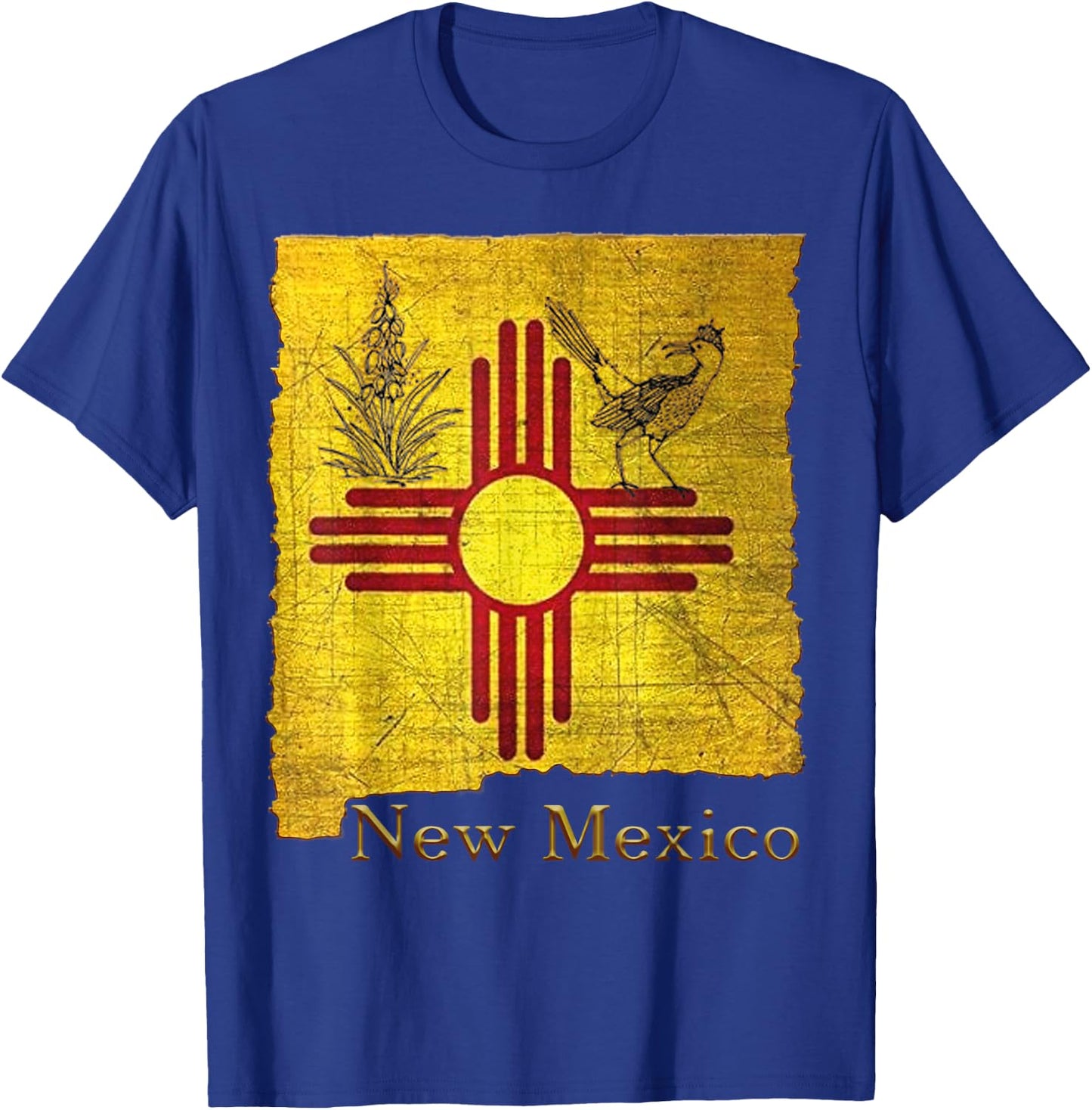 New Mexico Land of Enchantment roadrunner yucca Santa Fe NM T-Shirt - T-Shirt | Royal