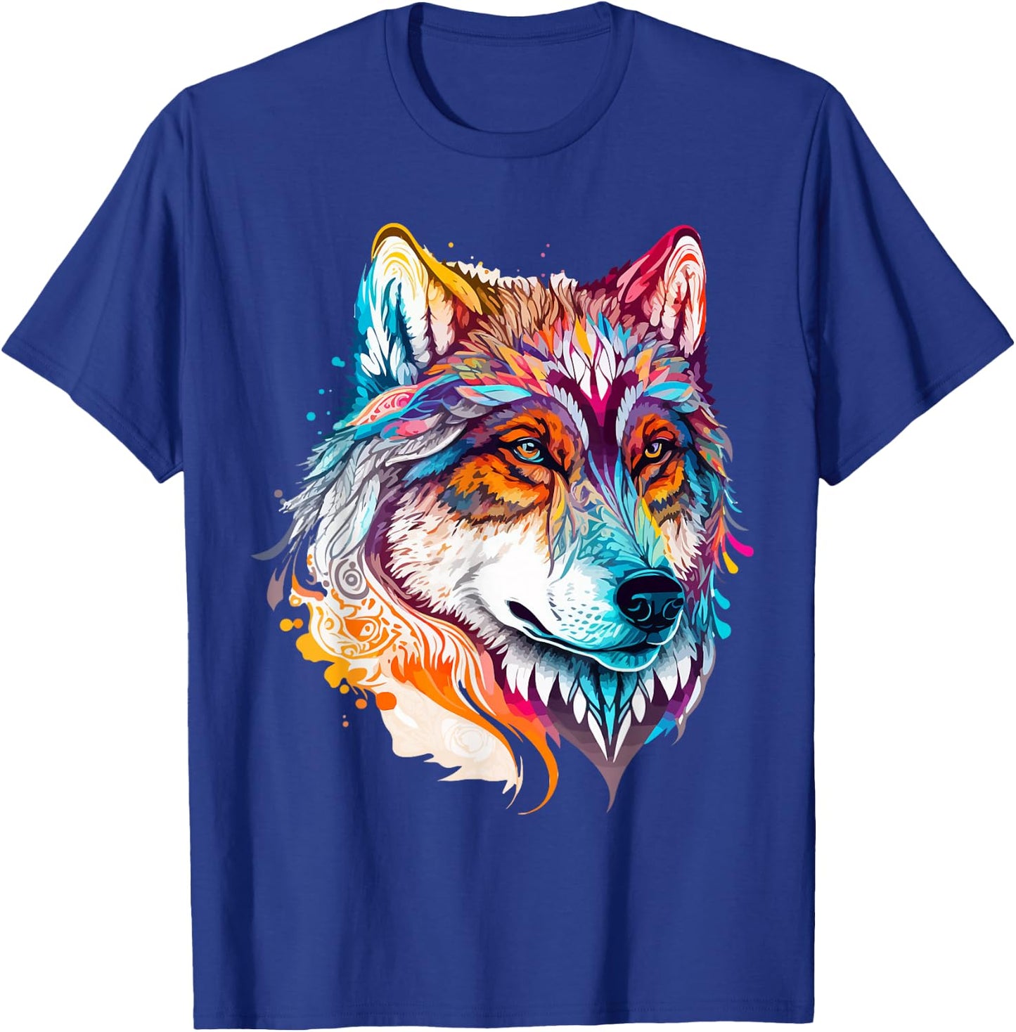 Colorful Wolf Portrait Pop Art T-Shirt - T-Shirt | Royal