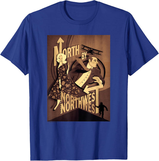 WB100 North by Northwest Sepia Tone Fine Art Poster T-Shirt - T-Shirt | Royal