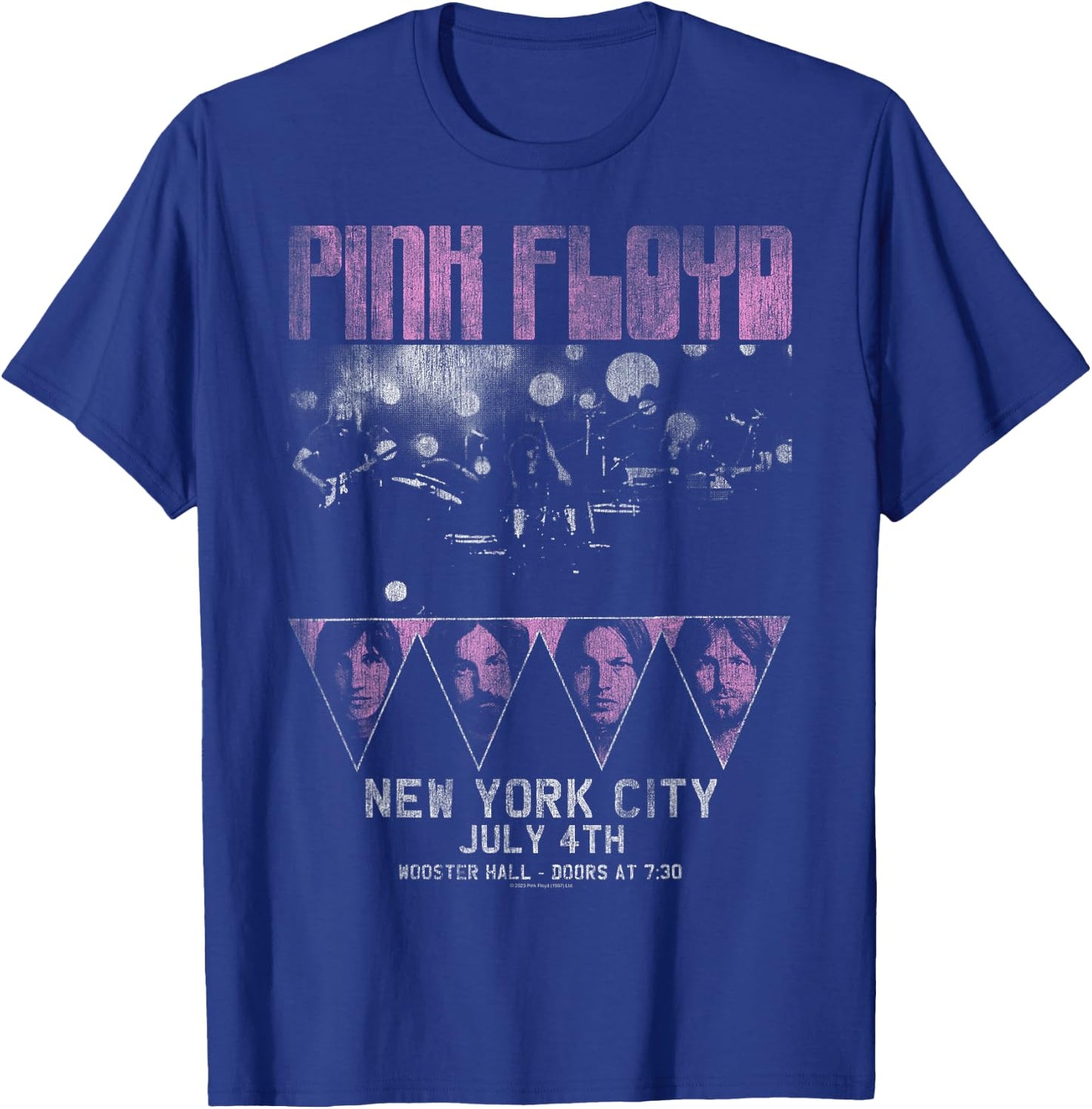 Official Pink Floyd Rock Band Tour NYC Classic Retro Music T-Shirt - T-Shirt | Royal