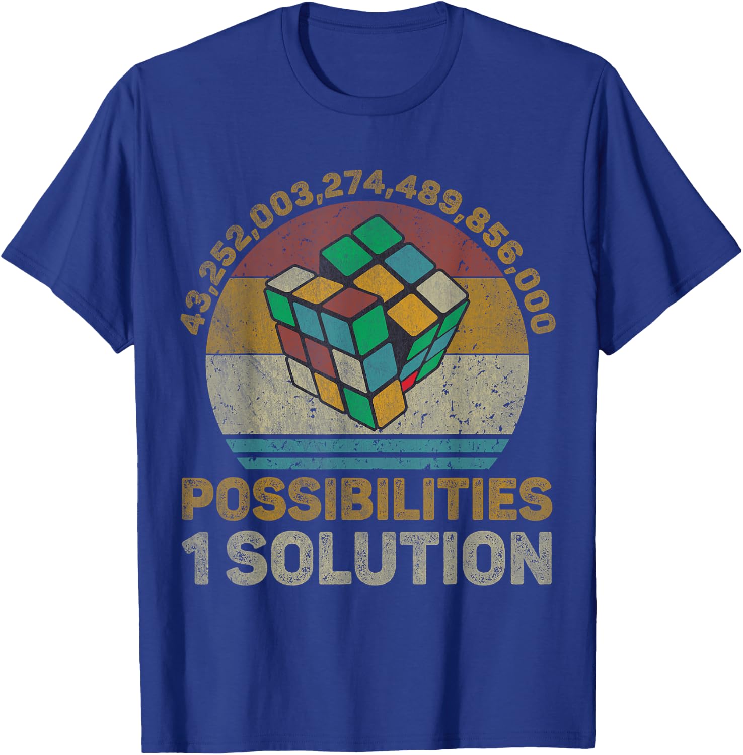 One Solution Vintage Math Speedcubing Lovers T-Shirt - T-Shirt | Royal
