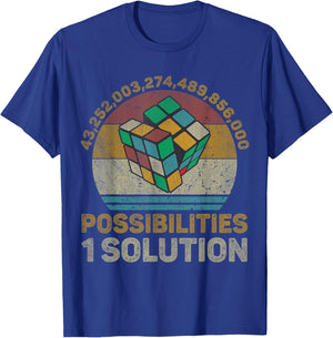 One Solution Vintage Math Speedcubing Lovers T-Shirt - T-Shirt | Royal