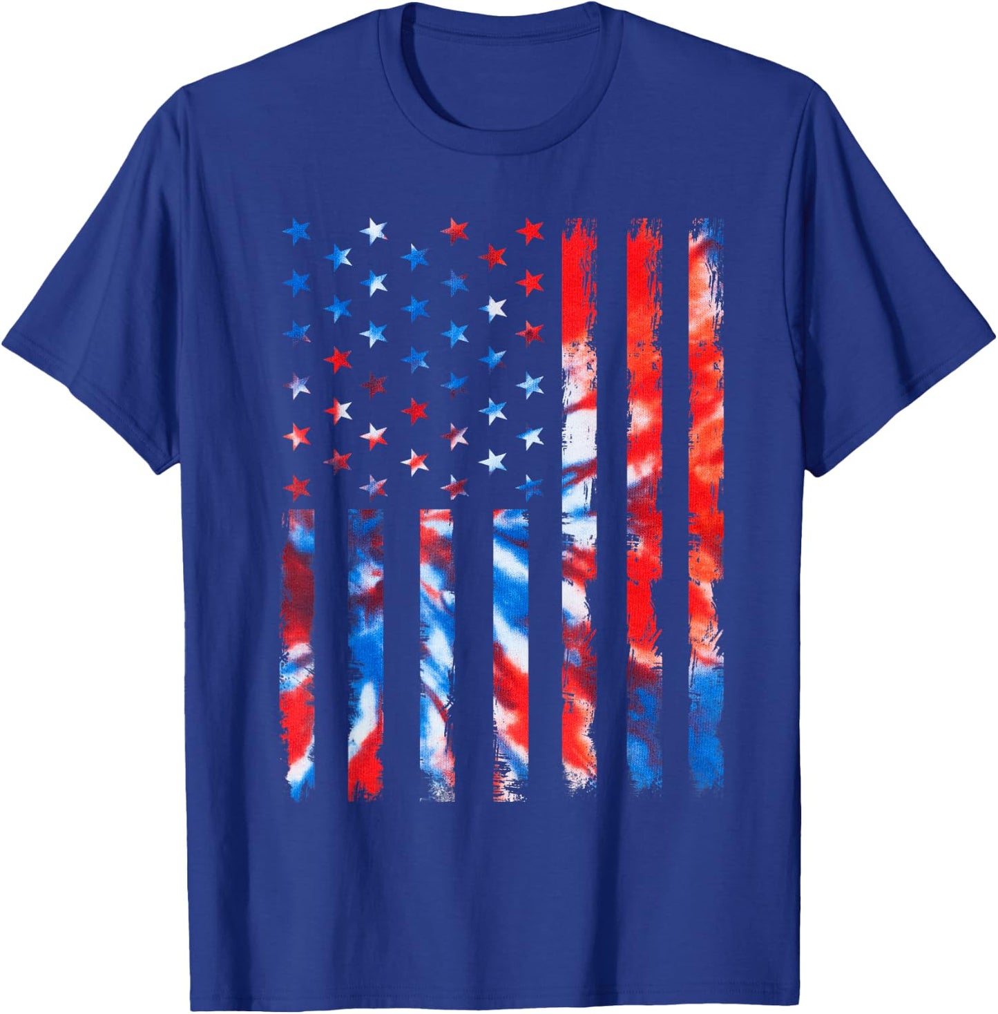 Vintage Red White and Blue Tie Dye American Flag T-Shirt - T-Shirt | Royal