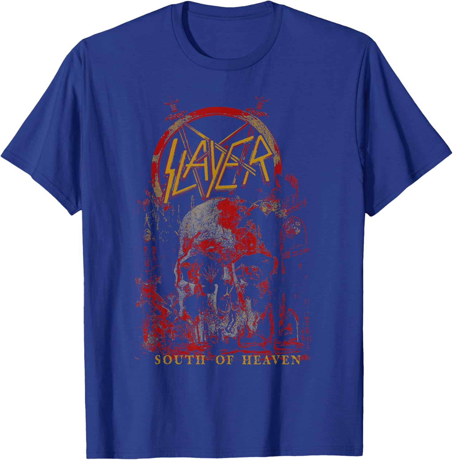Slayer - South of Heaven Three Color T-Shirt - T-Shirt | Royal