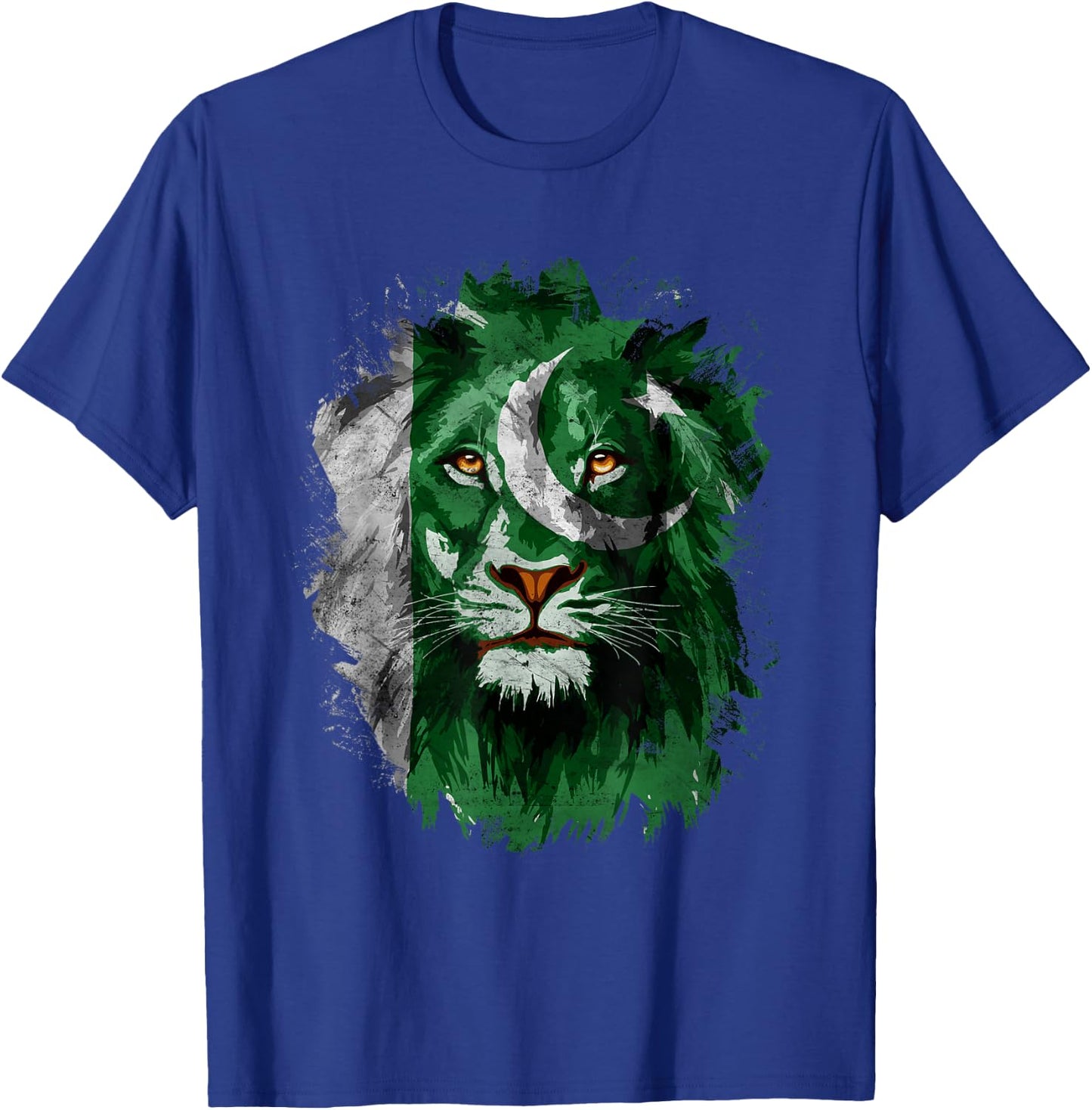 Pakistan Flag Lion Face Pakistani Pride Vintage T-Shirt - T-Shirt | Royal