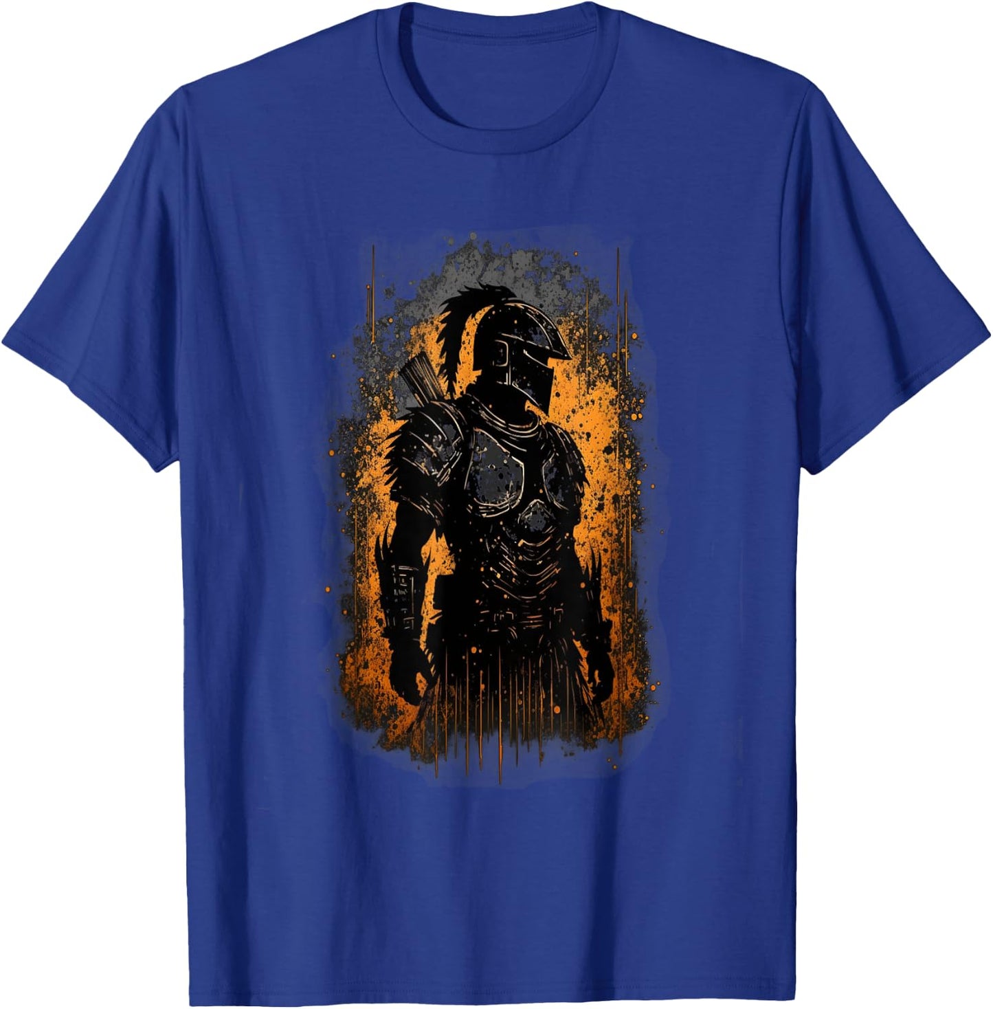 Spartan Warrior Grunge Graphic T-Shirt - T-Shirt | Royal
