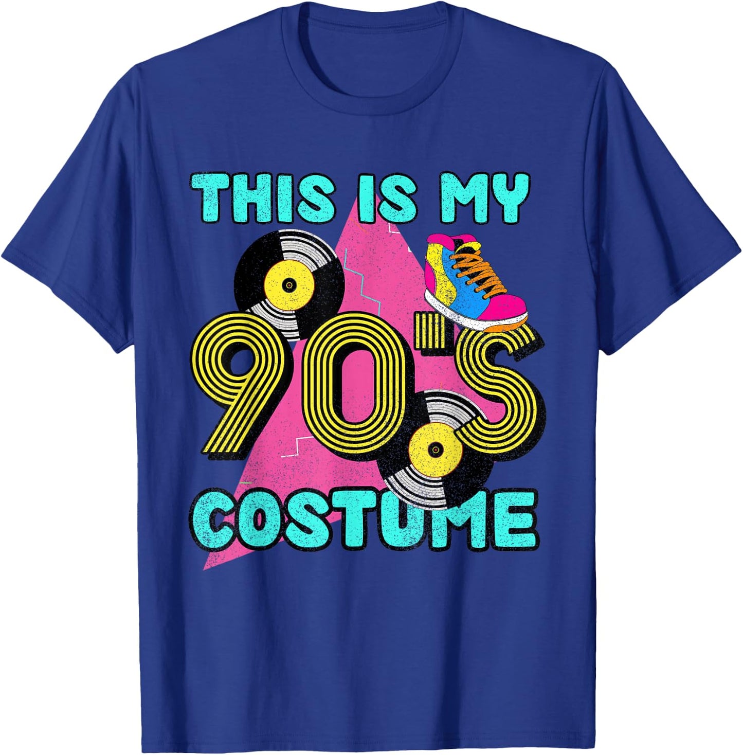 This Is My 90s Costume 1990s Theme Party Vinyl Nineties T-Shirt - T-Shirt | Royal