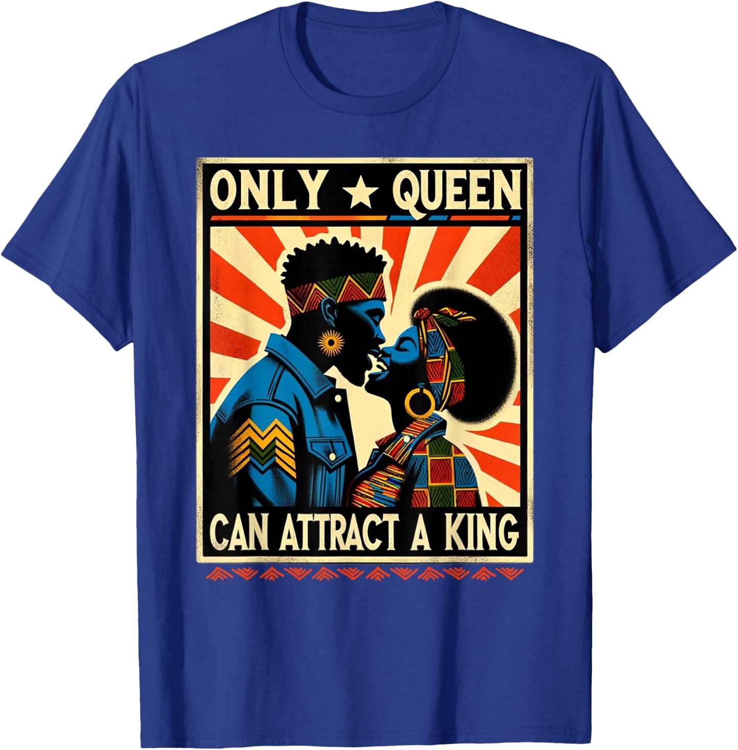 King & Queen Black Love African American Couples Marriage T-Shirt - T-Shirt | Royal