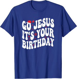Go Jesus Its Your Birthday Christmas Retro Groovy T-Shirt - T-Shirt | Royal