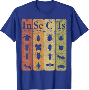 Insects Periodic Table Elements Entomologist Retro Bugs T-Shirt - T-Shirt | Royal