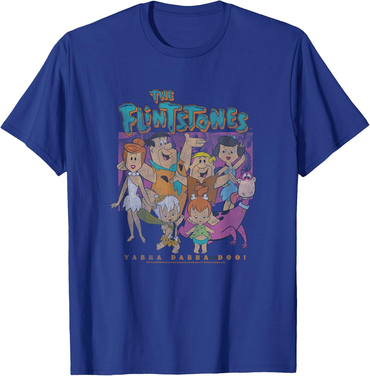 The Flintstones Yabba Dabba Doo! Distressed Family Portrait T-Shirt - T-Shirt | Royal